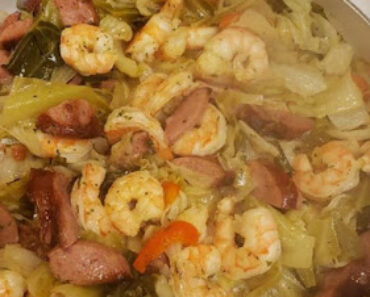 Shrimp & Sausage With Fried Cabbage