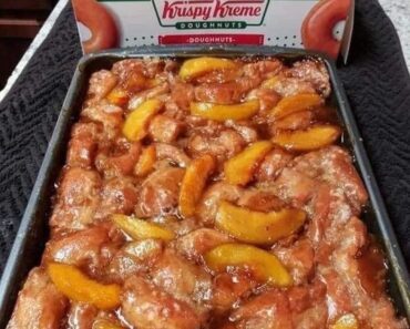 Hot Peach Cobbler Right out of The Oven