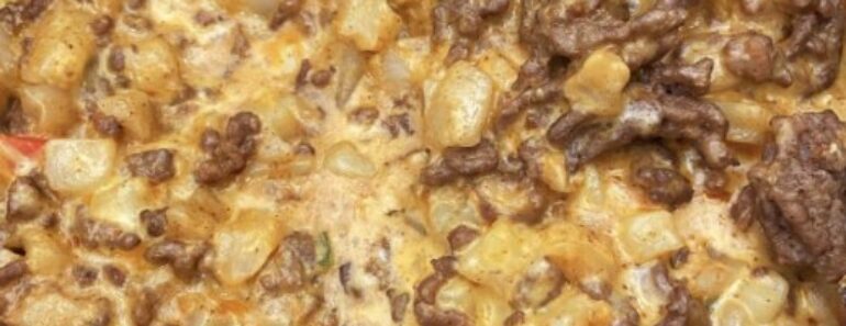 Crock Pot Beefy Potatoes Taco Casserole