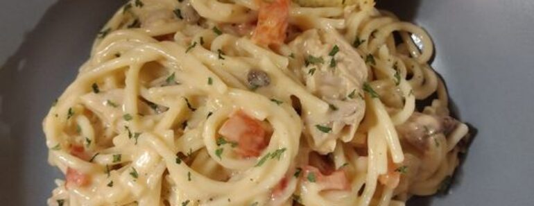 creamy chicken mushroom pasta