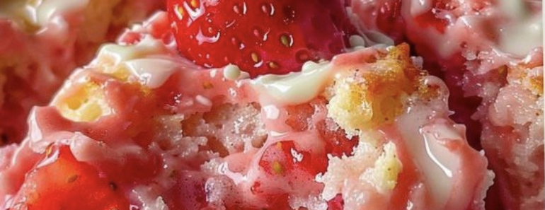 Strawberry Earthquake Cake