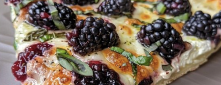 Blackberry Basil Ricotta Pizza