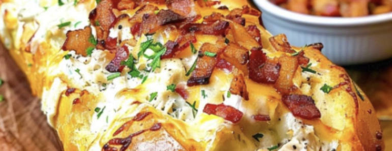 Chicken Bacon Ranch Stuffed Bread