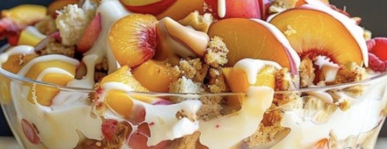 Peach Cobbler Cheesecake Fruit Salad