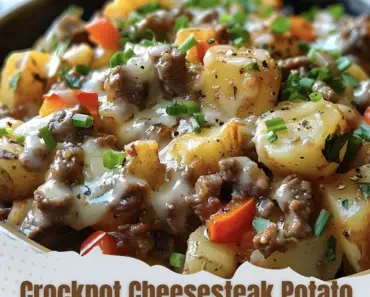 Crockpot Cheesesteak Potato Casserole