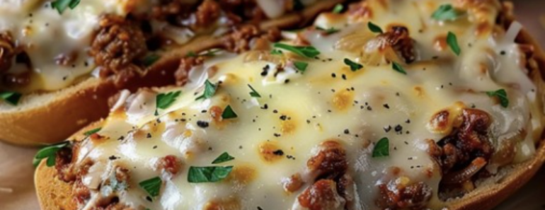 Cheesy Garlic Bread Sloppy Joes