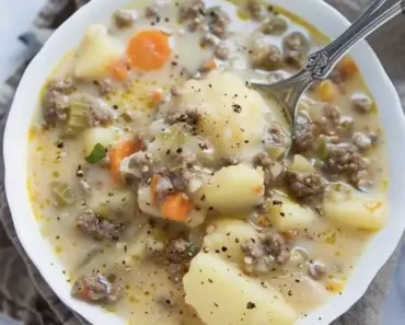 Creamy Potato and Hamburger Soup Recipe
