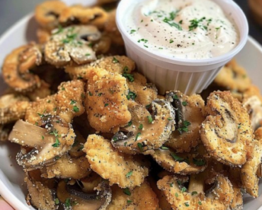 Fried Sliced Mushrooms with Ranch Dip