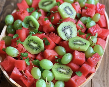 Watermelon Kiwi Green Grape Salad