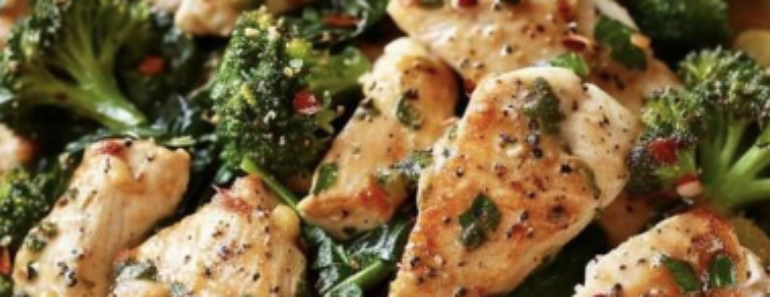 Garlic Chicken Broccoli Spinach