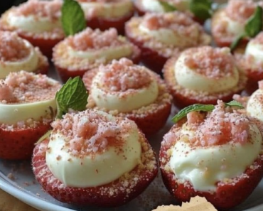 Cheesecake deviled strawberries