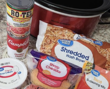 Crockpot Taco Hashbrown Casserole