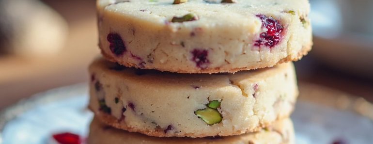 24- Cranberry Pistachio Shortbread Cookies