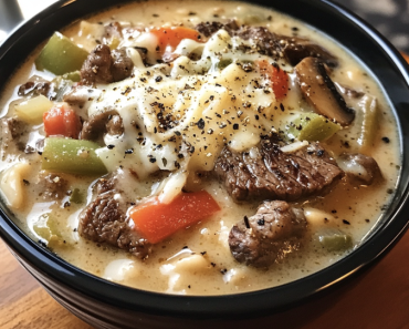 One-Pot Philly Cheesesteak Soup