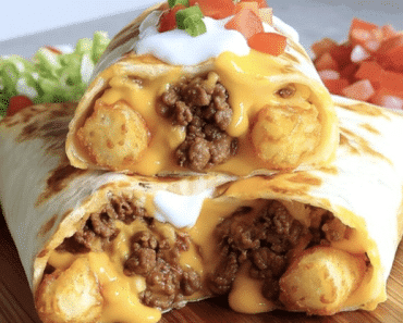 Loaded Beef & Cheese Tater Tot Burrito