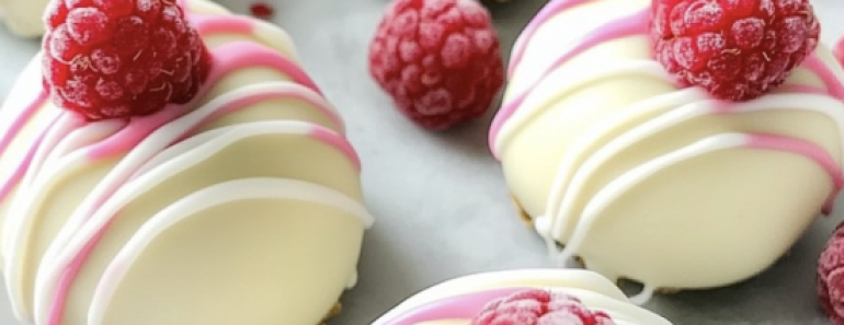 White Chocolate Raspberry Cheesecake Balls