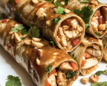 Thai Peanut Chicken Roll Ups