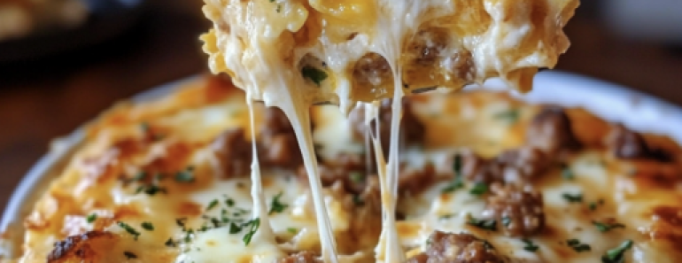 👉Sausage Egg Cream Cheese Hashbrown Casserole