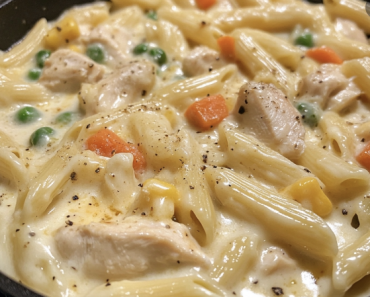 Creamy Chicken Pot Pie Pasta Bake