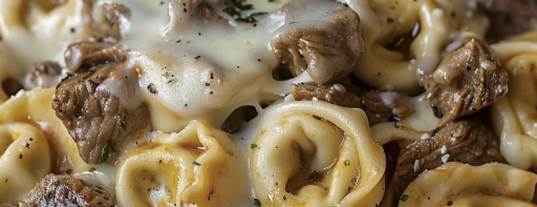 Philly Cheesesteak Tortellini Pasta