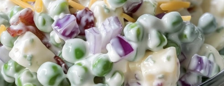 Creamy Bacon Pea Salad