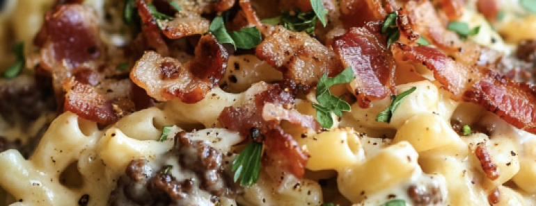 Loaded Bacon Cheeseburger Pasta