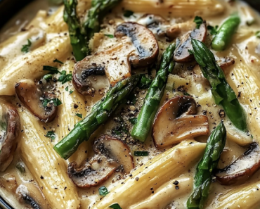 Creamy Mushroom asparagus Chicken Penne