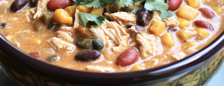 Crockpot Cream Cheese Chicken Chili