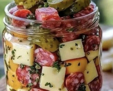 Marinated Cheese Appetizer Salami and Pickles Marinated Cheese Appetizer Salami and Pickles