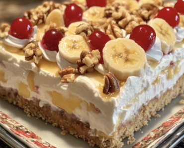 No-Bake Banana Split Cake Recipe
