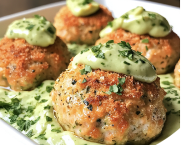 Baked Salmon Meatballs with Creamy Avocado Sauce