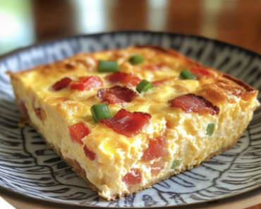 Bacon and Cheese Crustless Quiche Piece