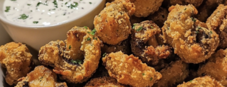 Crispy Fried Mushrooms with Cool Ranch Dip