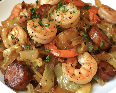 Fried Cabbage with Shrimp & Sausage