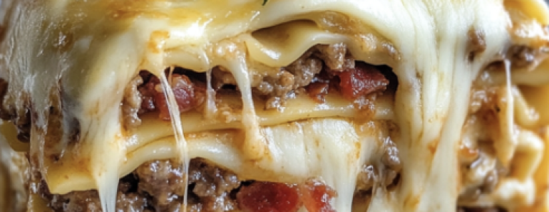 ParmesanGarlicBaconCheeseburger Lasagna
