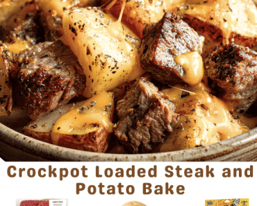 Crockpot Loaded Steak and Potato Bake