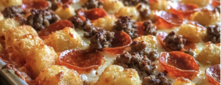 Tater Tot Pizza Casserole