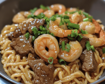 Shrimp and Steak Teriyaki Noodles