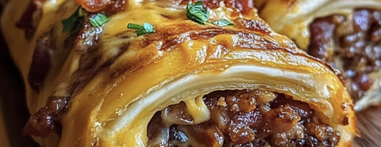 Garlic Butter Bacon Cheeseburger Rollups