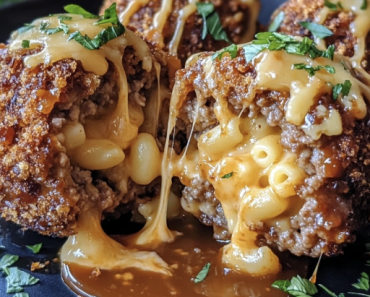 Backed mac n cheese meatball bombs