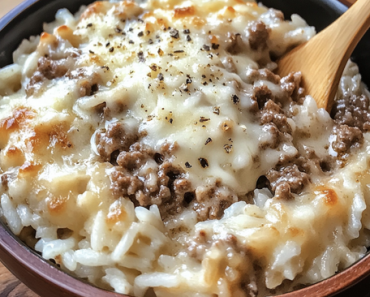 French Onion Ground Beef and Rice Casserole