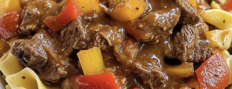 👉 Crockpot Mississippi Beef Noodles