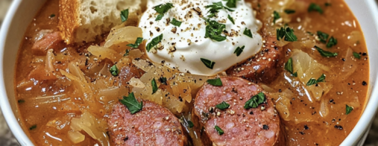 Kielbasa Sauerkraut Soup