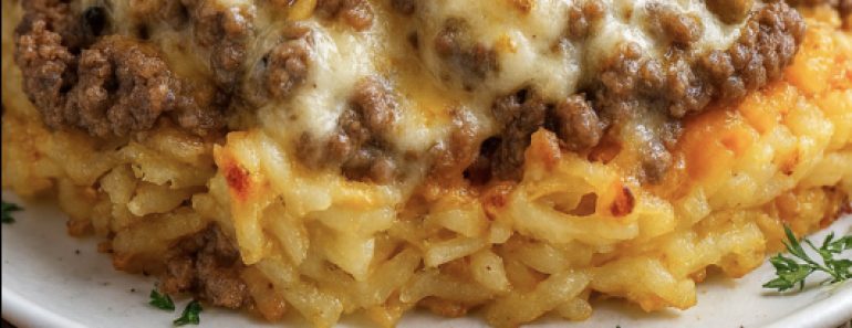 👉Creamy Hamburger Hash Brown Casserole