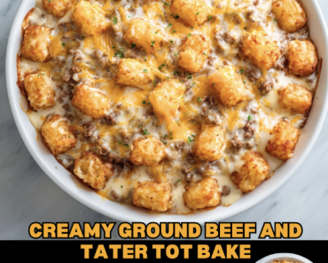 Creamy Ground Beef and Tater Tot Bake