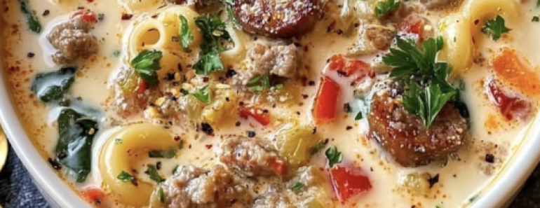 Creamy Parmesan Italian Sausage Soup