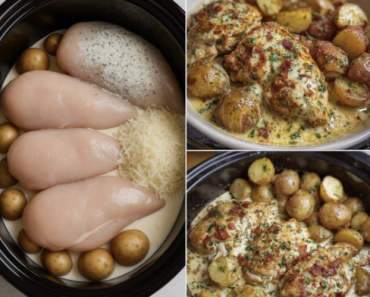 Garlic Parmesan Crockpot Chicken Potatoes
