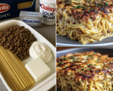 Baked Cream Cheese Spaghetti Casserole