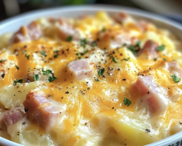 Slow Cooker Cheesy Ham Scalloped Potato Casserole