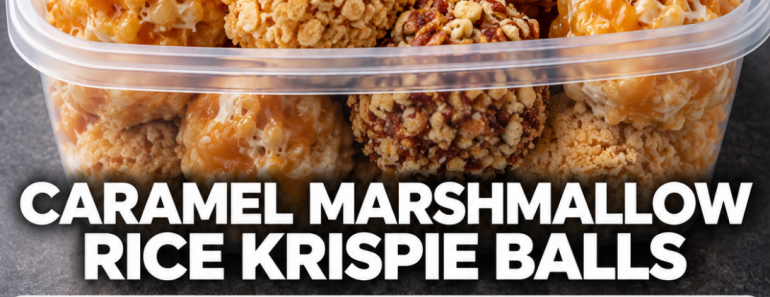 Caramel Marshmallow Rice Krispie Balls